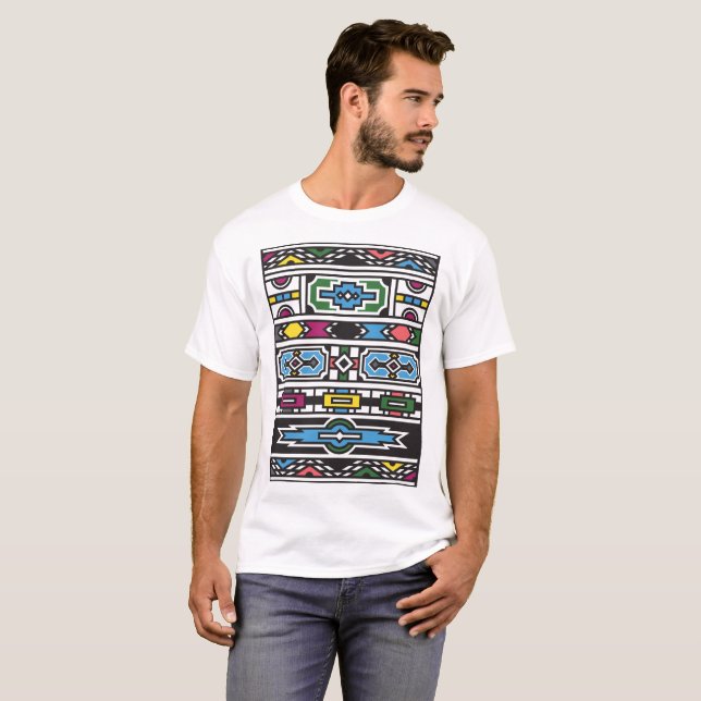 ETH001 - Ndebele House Pattern T-Shirt (Front Full)
