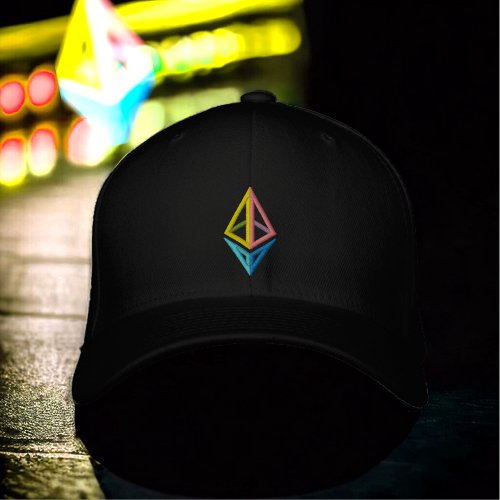 Eth 20 Rainbow Diamond Adjustable Front  Back Embroidered Baseball Cap