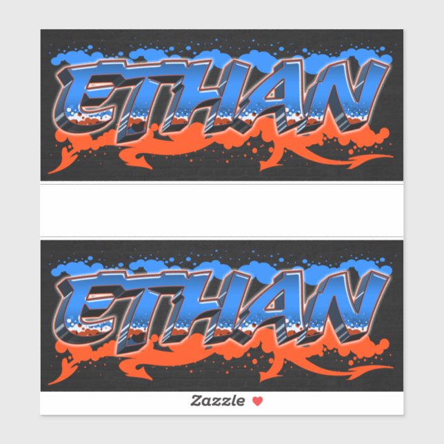 Ethan First Name Graffiti Sticker (Sheet)