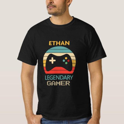 Ethan Name Gift _ Personalized Legendary Gamer  T_Shirt