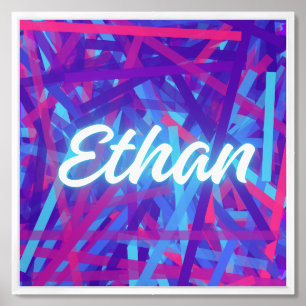 Ethan – Strong Modern Name Concept Framed Art