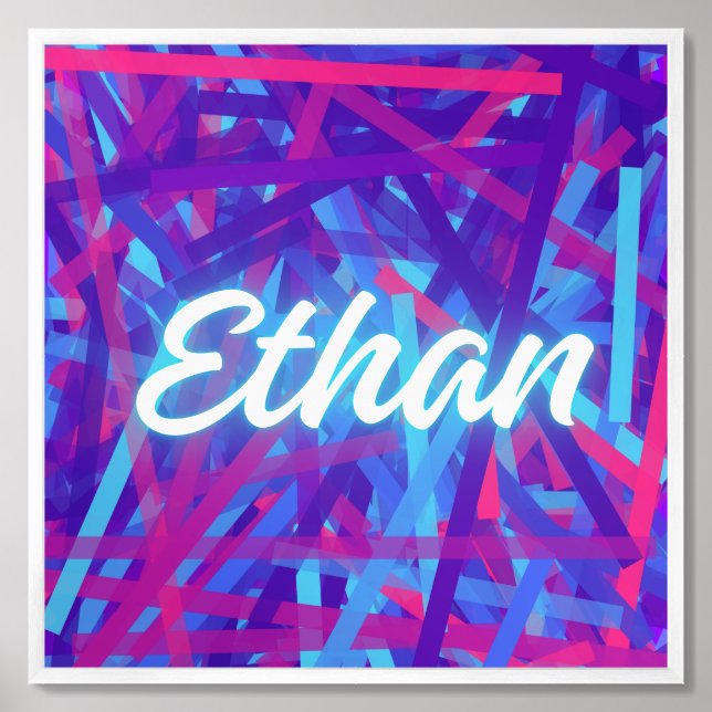 Ethan – Strong Modern Name Concept Framed Art (Framed Front)
