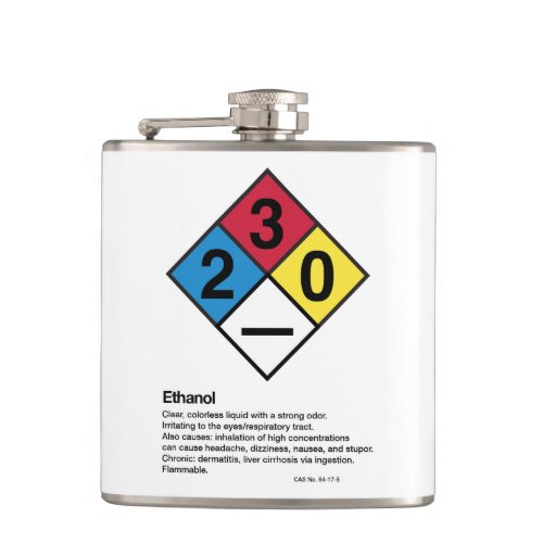 Ethanol HMISGHS Safety Label Flask