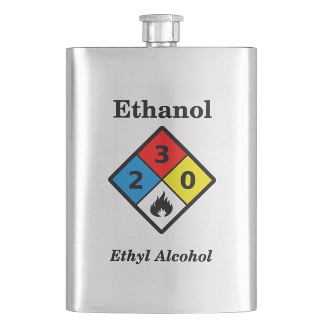 Ethanol MSDS Warning Flask (Front)