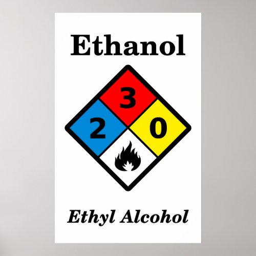 Ethanol MSDS Warning Poster