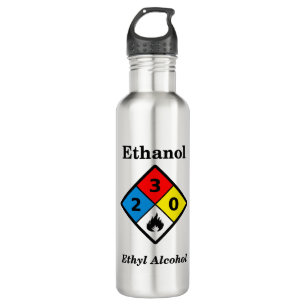 Ethanol MSDS Warning Stainless Steel Water Bottle