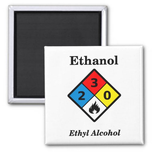 Ethanol MSDS Warning Symbol Magnet