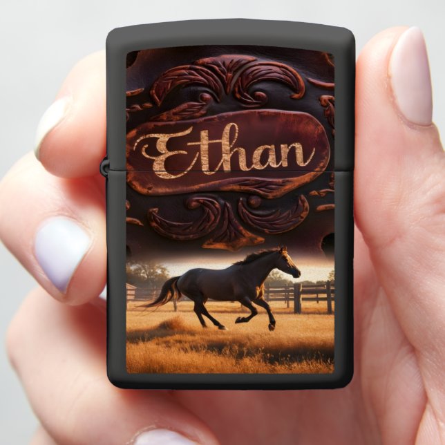 Ethan's Ranch Horse Zippo Lighter (In Hand)