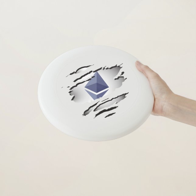 Ether Torn Image w/Reveal Underneath Wham-O Frisbee (In Hand)
