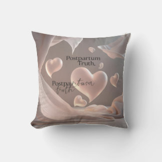 Ethereal 3D Hearts & Tears: Floating Stillness Throw Pillow