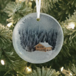Ethereal 3D Look Winter Scene Glass Ornament<br><div class="desc">Lovely 3D look winter scene will shine and reflect your lights and complement your Christmas tree and the rest of your holiday home.  Gorgeous,  intense colors.</div>