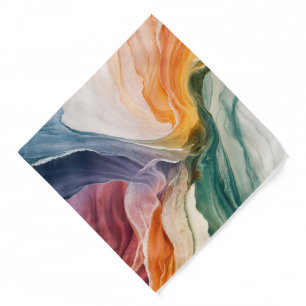 Ethereal Abstract Earth Tone Marble Agate Fluid Bandana
