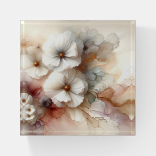 Ethereal Abstract Floral Cosmos Paperweight