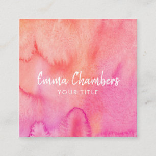 Ethereal Abstract Watercolor Square Business Card