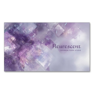 Ethereal Amethyst Cosmic Dust Geometric Business Card Magnet