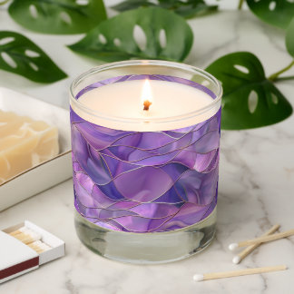 Ethereal Amethyst Flow Elegant Abstract Purple Scented Candle