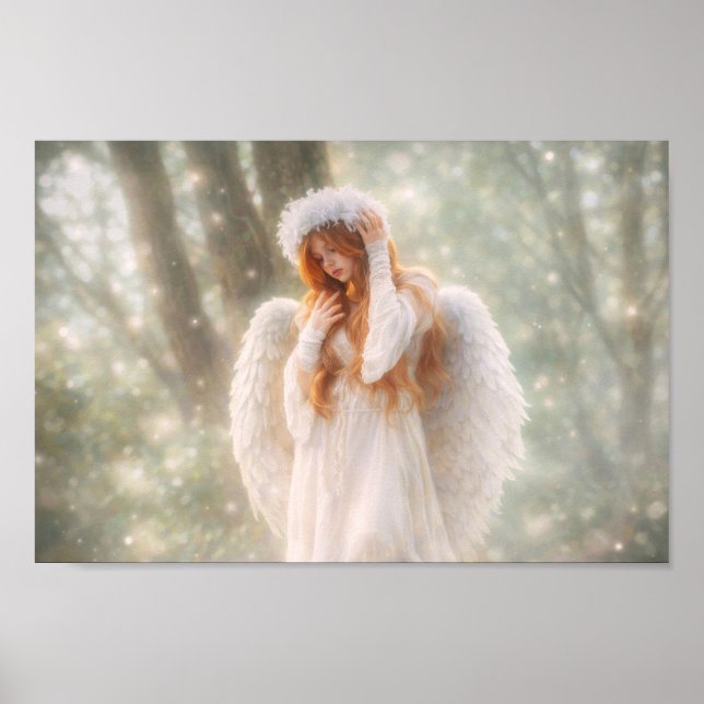 Ethereal Angel in the Forest Poster (Front)