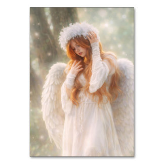 Ethereal Angel in the Forest Table Number