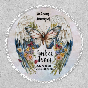 Ethereal Angel Wings Memorial with Butterfly  Patch