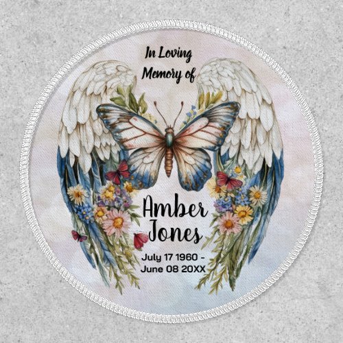 Ethereal Angel Wings Memorial with Butterfly 