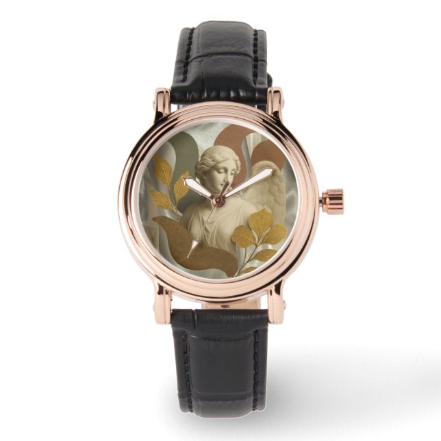 Ethereal Angel with Golden Leaves Watch (Front)