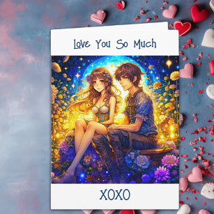 Ethereal Anime Couple Valentine's Day Card