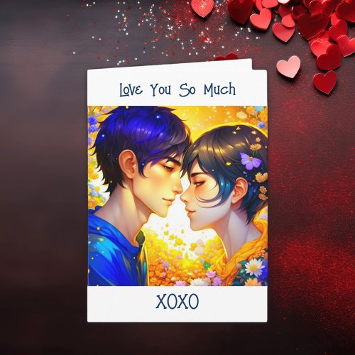 Ethereal Anime Couple Valentines Day Card