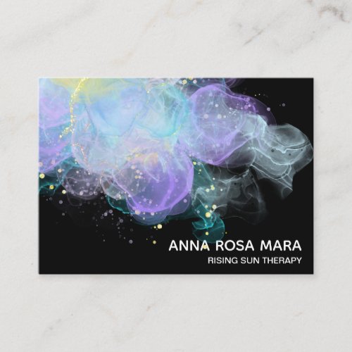 Ethereal  AP46 Gold Glitter Abstract QR Logo Business Card