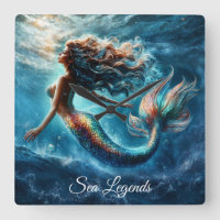 Ethereal aquatic mermaid beauty in deep blue