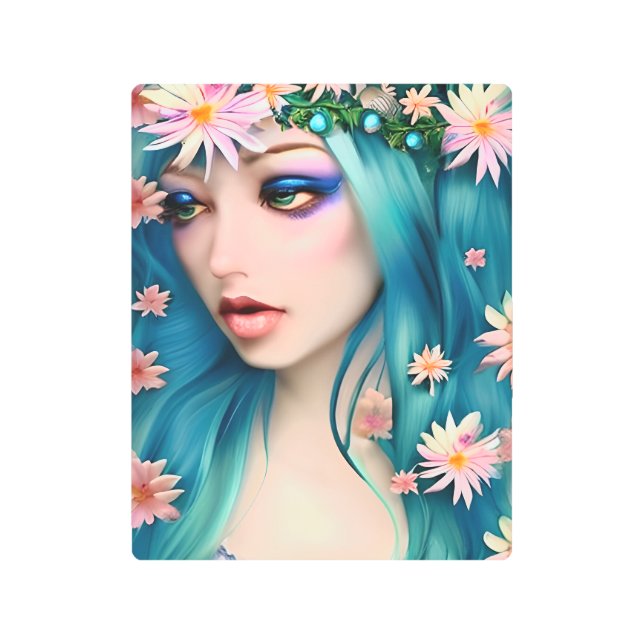 Ethereal Art | Beautiful Fairy with Blue Hair (Front)