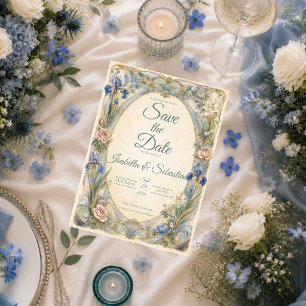 Ethereal Art Nouveau Floral Romance Wedding Save The Date