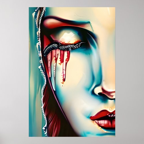 Ethereal Art Shimmery Woman Poster