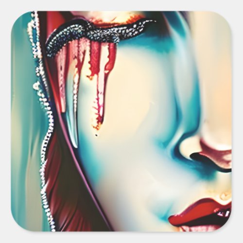 Ethereal Art Shimmery Woman Square Sticker