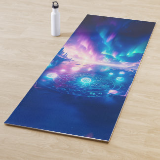 Ethereal Aurora Ice Ritual Fantasy Design | Mystic Yoga Mat