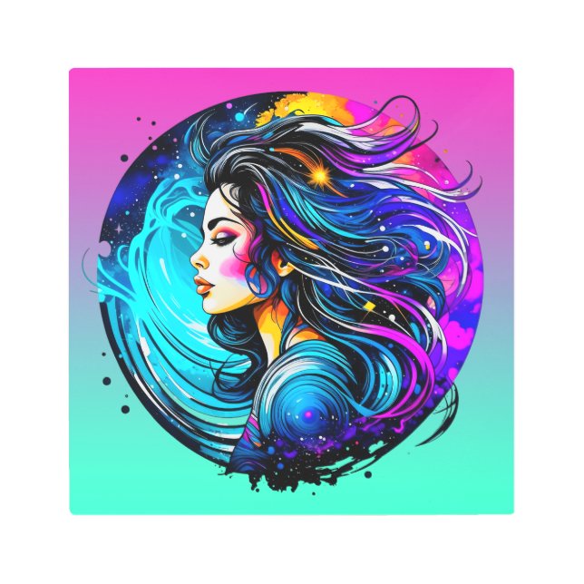 Ethereal Beautiful Woman Never Stop Dreaming Metal Print (Front)