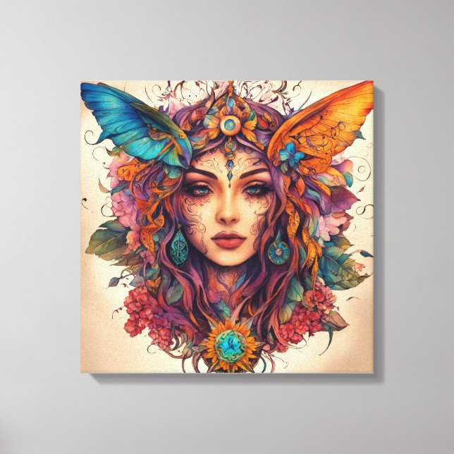 "Ethereal Beauty: Canva Art of a Mesmerizing Face Canvas Print (Front)