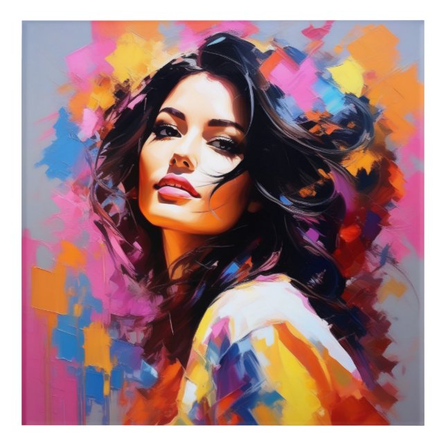 "Ethereal Beauty: Captivating Woman Portrait" Acrylic Print (Front)