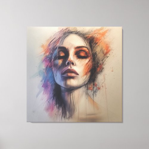 Ethereal Beauty Expressive Canvas Art