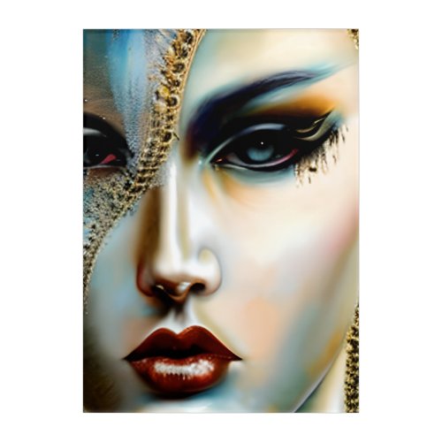 Ethereal Beauty Golden Goddess  Acrylic Print