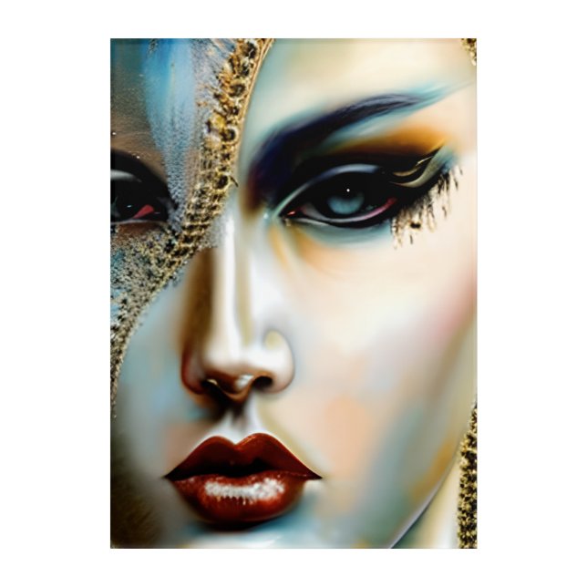 Ethereal Beauty Golden Goddess  Acrylic Print (Front)