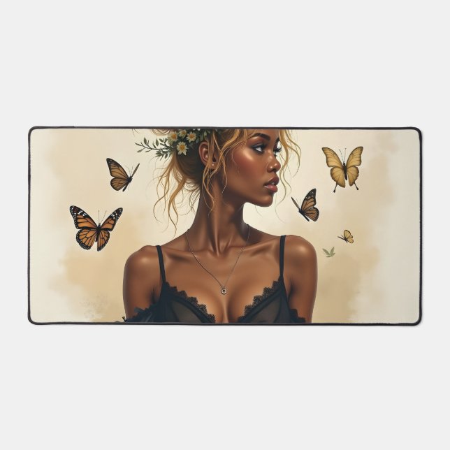 Ethereal Beauty in Bloom Desk Mat (Front)