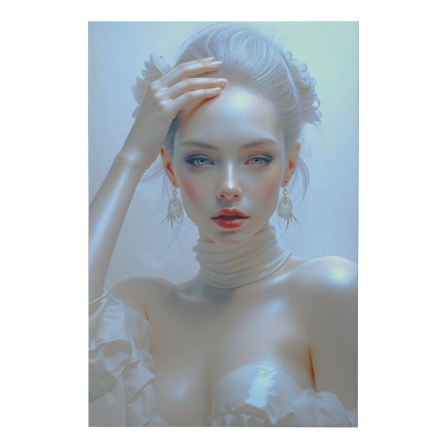Ethereal beauty in pastel gloss faux canvas print (Front)