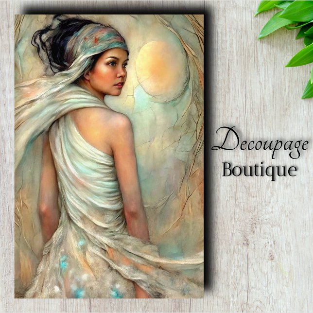 Ethereal Beauty Portrait Decoupage Tissue Paper (Ethereal Beauty Portrait Decoupage Tissue Paper)
