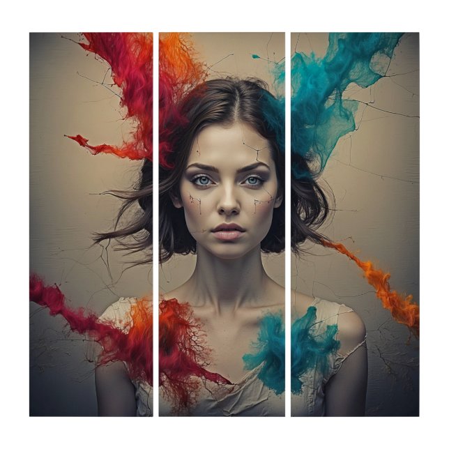 Ethereal Beauty Triptych Wall Art (Front)