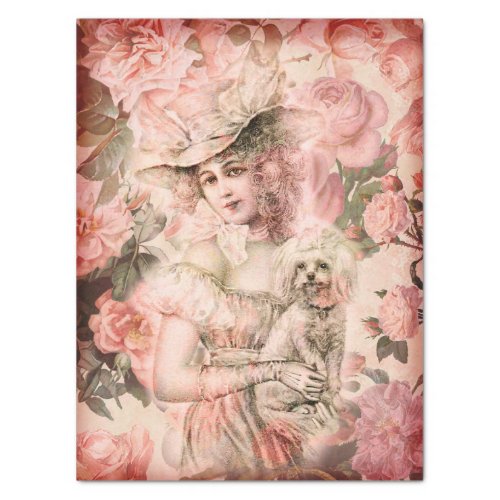 Ethereal Beauty Vintage Floral Decoupage Tissue Paper