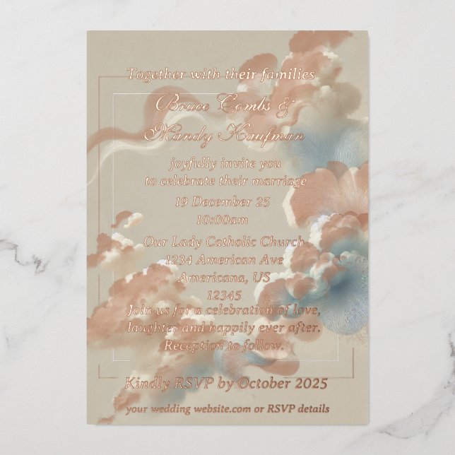 Ethereal Bliss  Foil Invitation (Front)