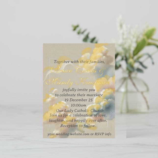 Ethereal Bliss Foil Invitation Postcard (Standing Front)