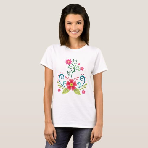 Ethereal Blooms Avalors Floral Symphony T_Shirt