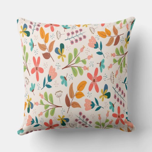 Ethereal Blooms Beautiful Abstract Flowers  Throw Pillow