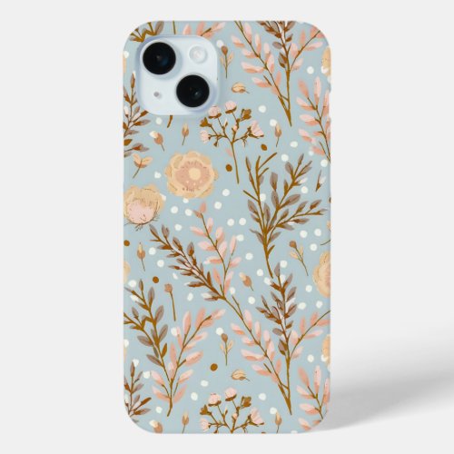 Ethereal Blooms Colorful Floral Pattern iPhone 15 Plus Case